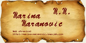 Marina Maranović vizit kartica
